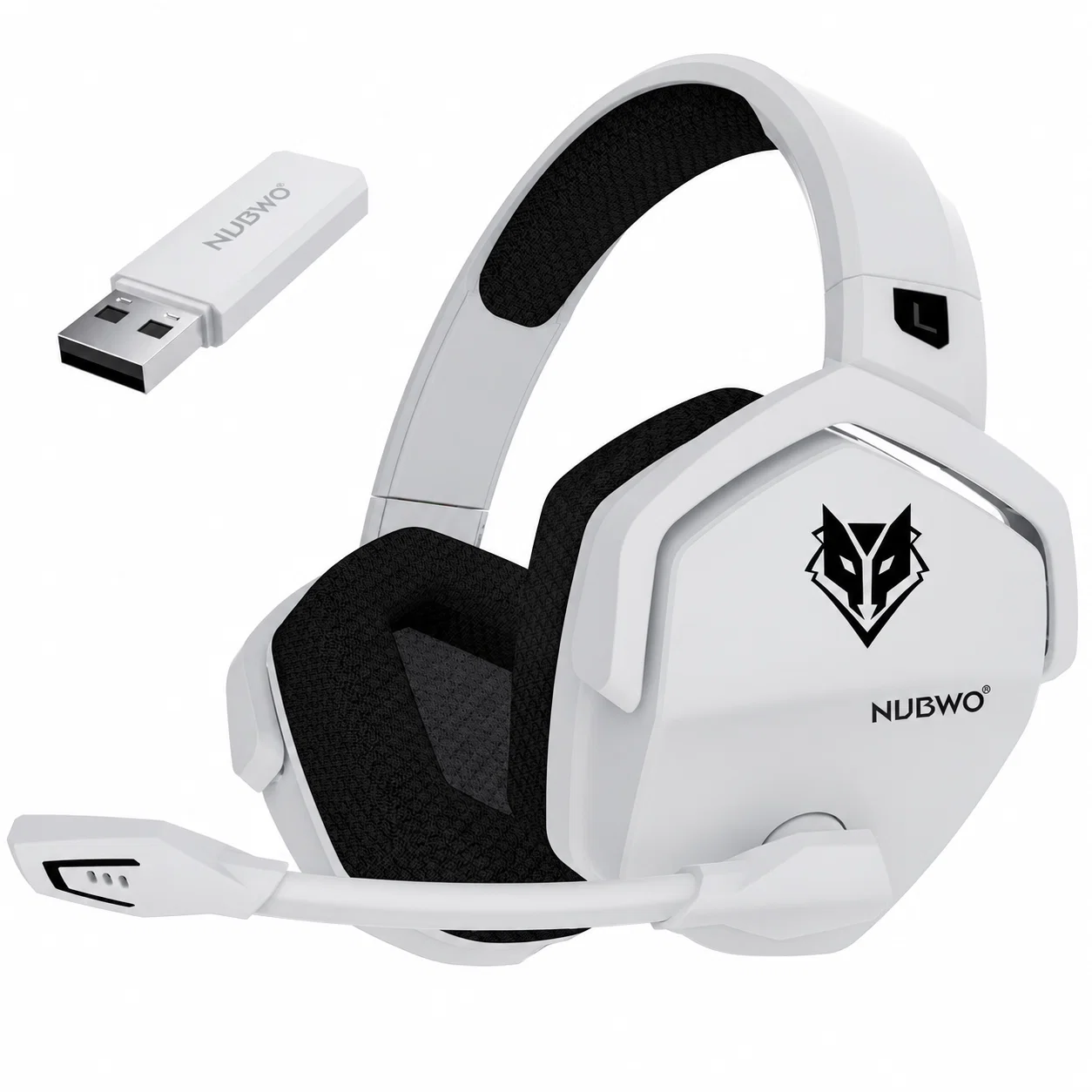 White Wireless Gaming Headset, NUBWO