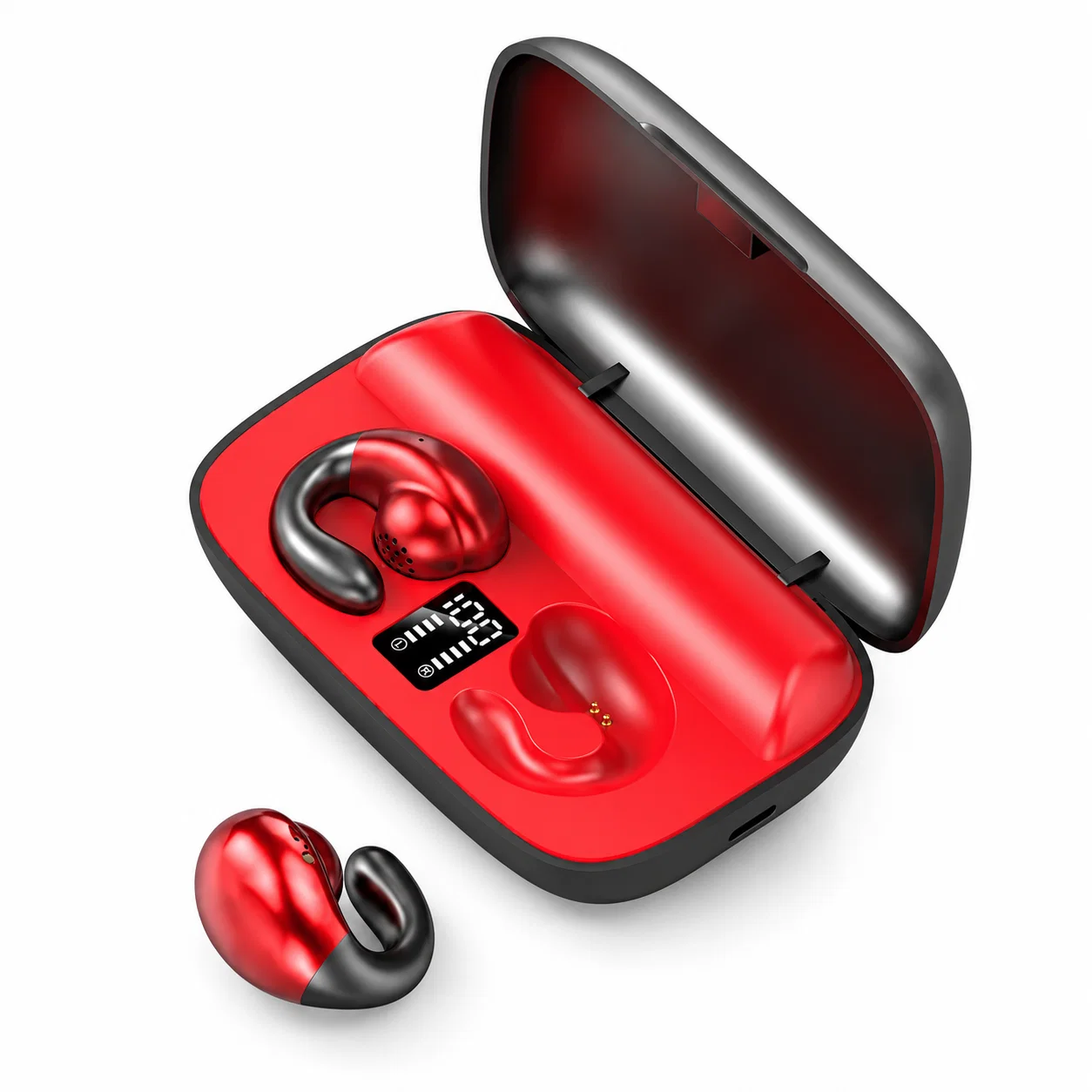 Clip-On Earphone Set - Red – Clip-On Earbuds