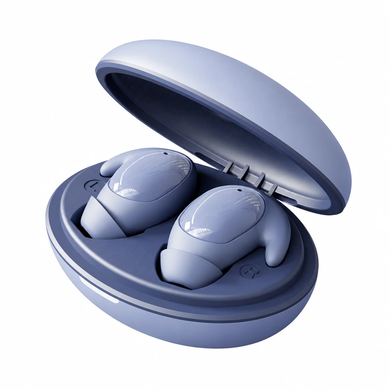 Hellblaue Bluetooth-Ohrhörer