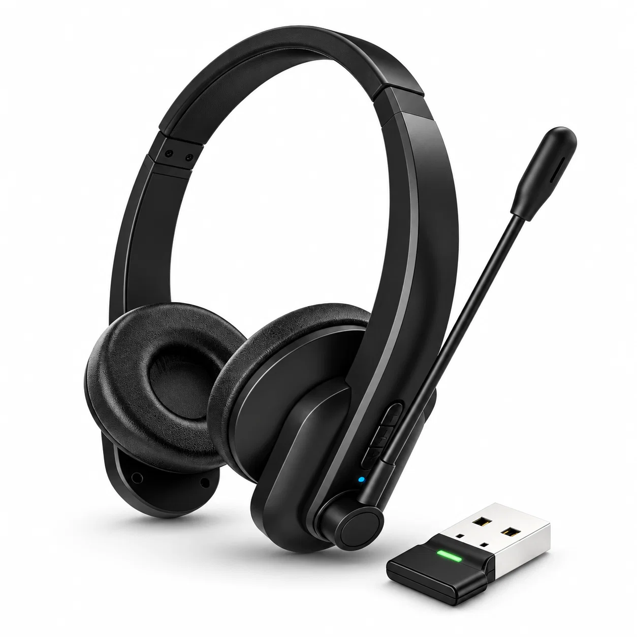 Wireless Call Headset with USB-A Receiver - Black