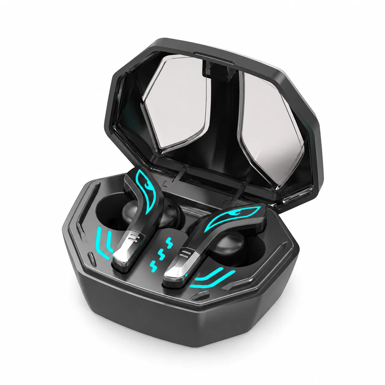 Wireless Gaming Earbuds with Case - Black