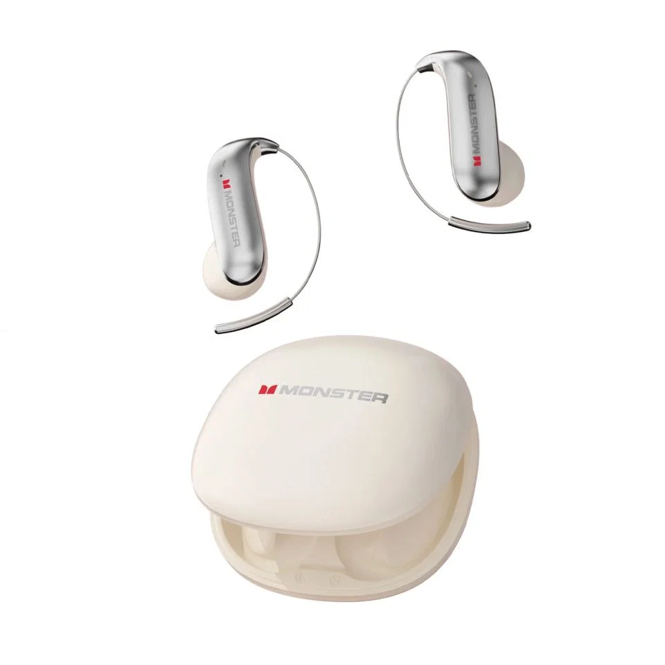 Monster C01 Second-Generation Open-Ear Earbuds - White and Silver