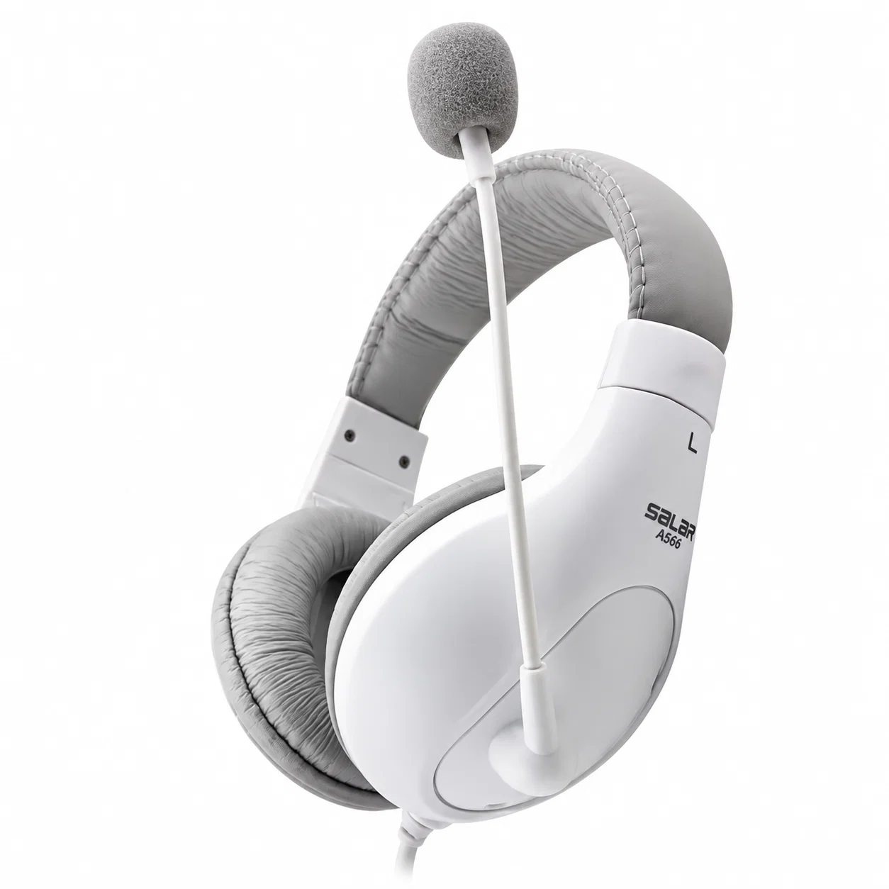 SALAR A566 Wired Headphone Set - White And Gray – Wired Headphones
