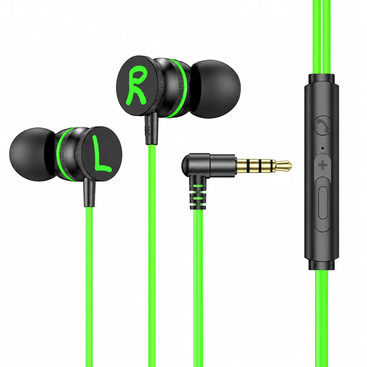 3.5 mm Wired Earbuds with Inline Controls - Green