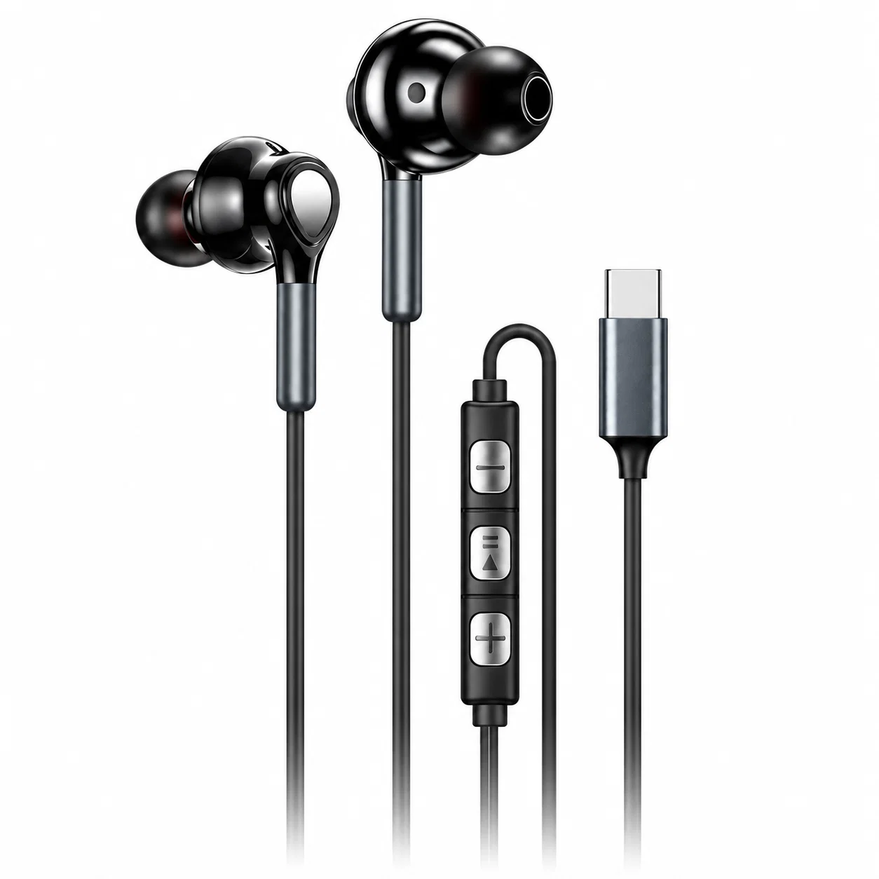 Lituo A37 USB-C Wired Earbuds - Gunmetal, Boxed Version