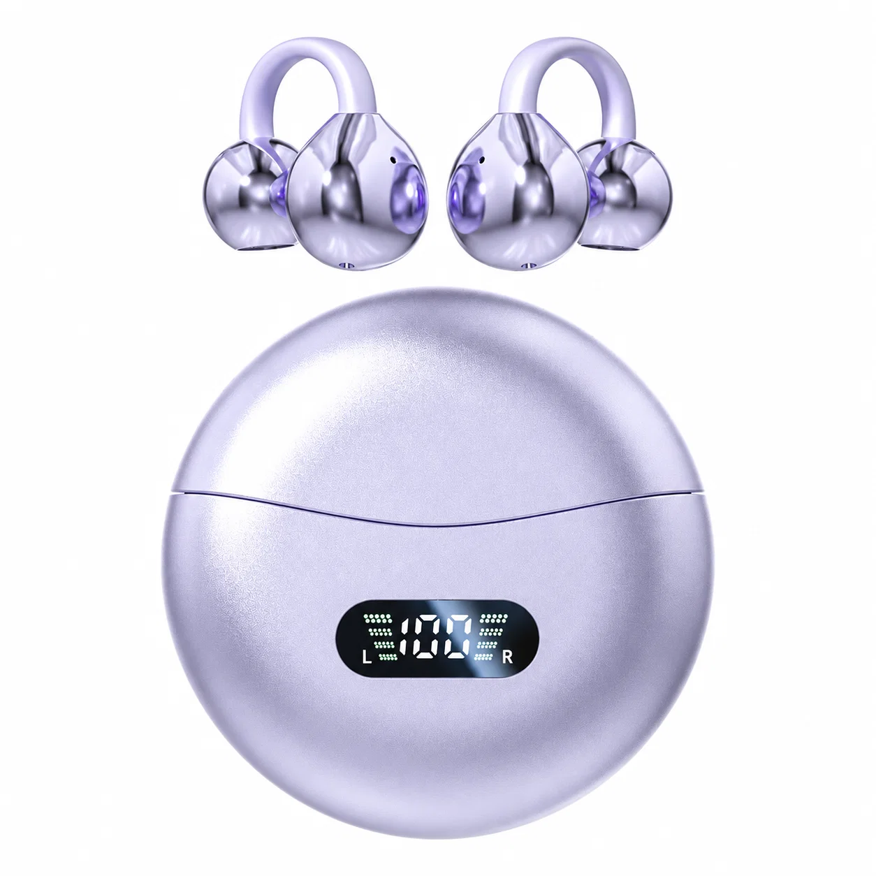 M79 Wireless Clip-On Earbuds with Display Case - Purple