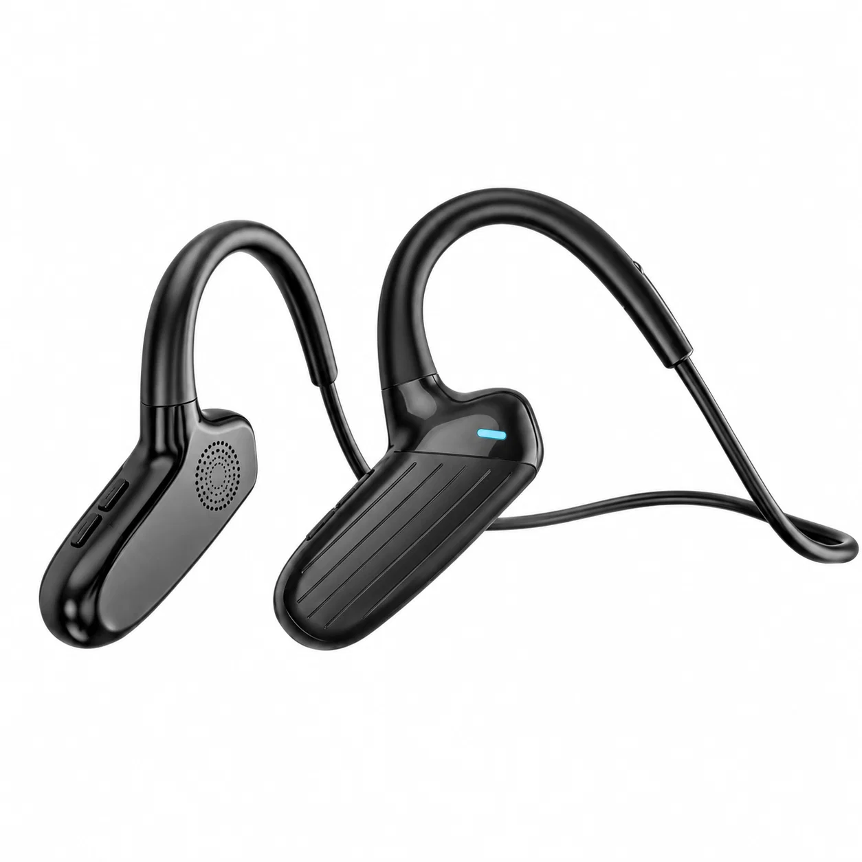 T03+ Wireless Ear-Hook Neckband Earphones - Black
