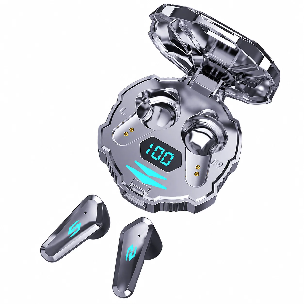 X45 Gaming Earphone Set - Gray And Silver