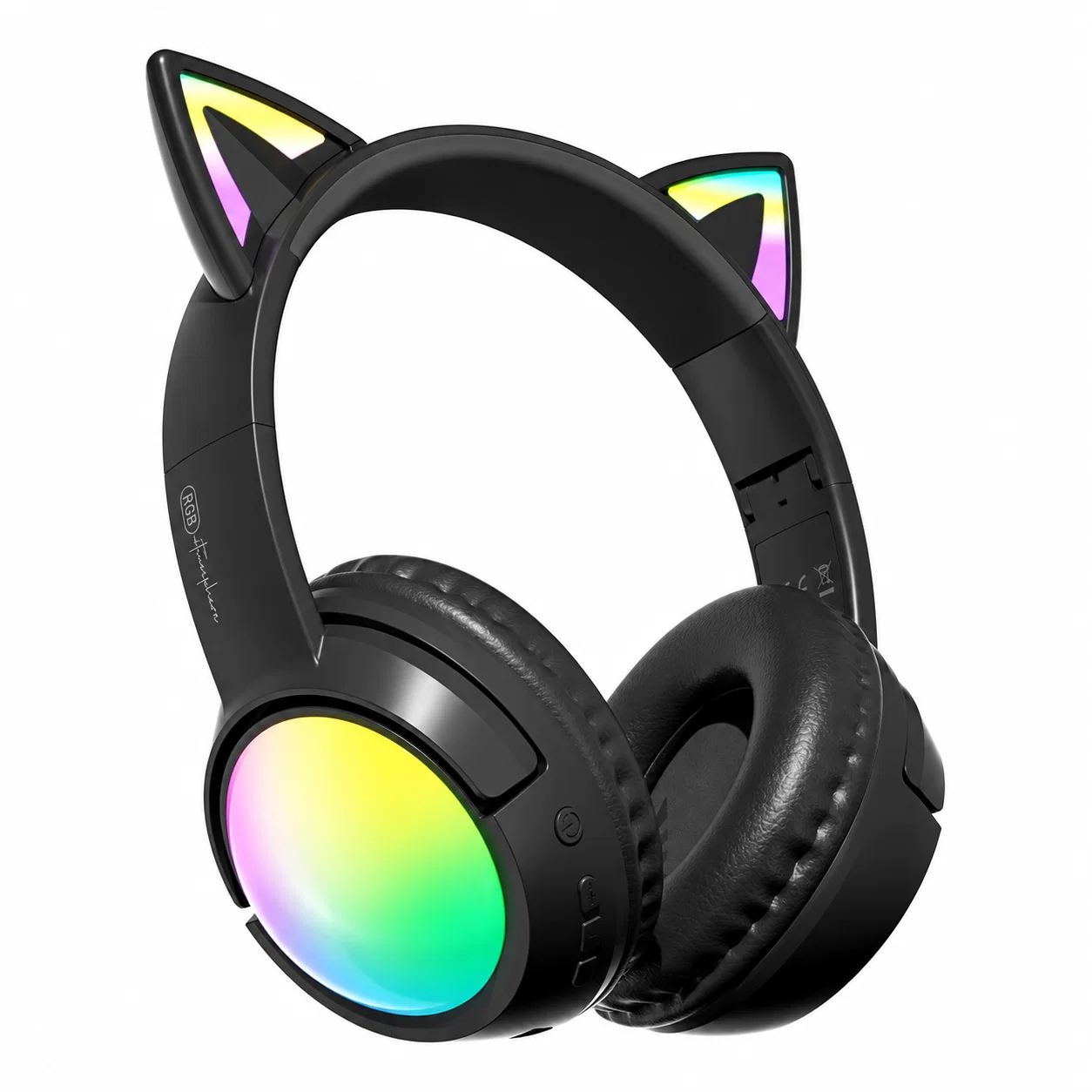SY-R2 Cat-Ear Headphones - Black