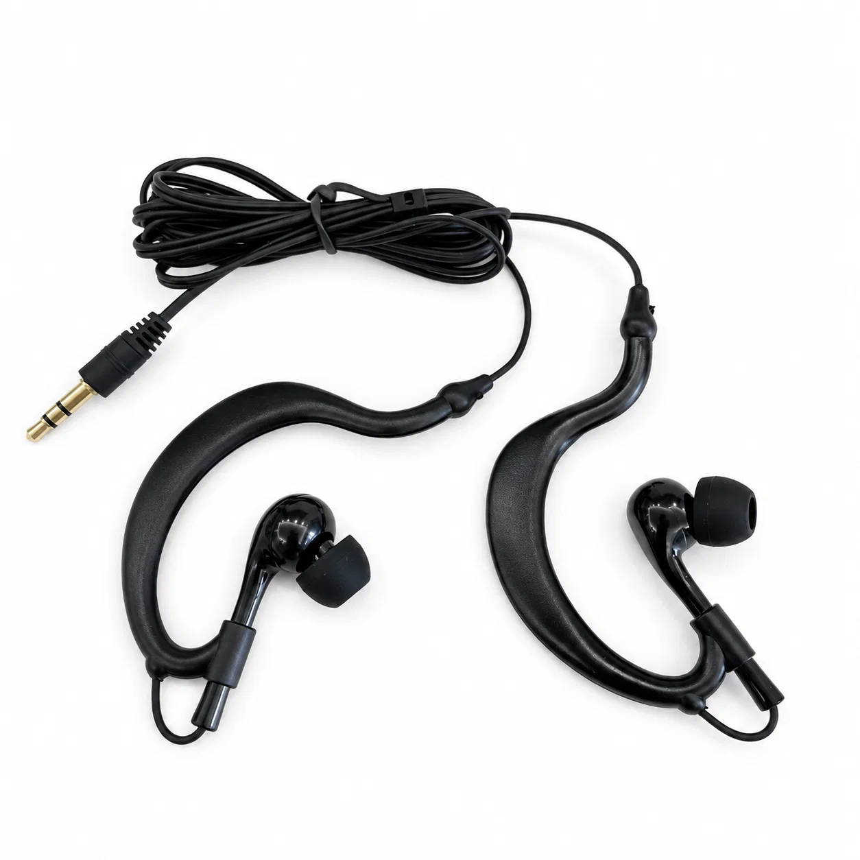 Black 3.5mm Earbuds, Ear Hooks
