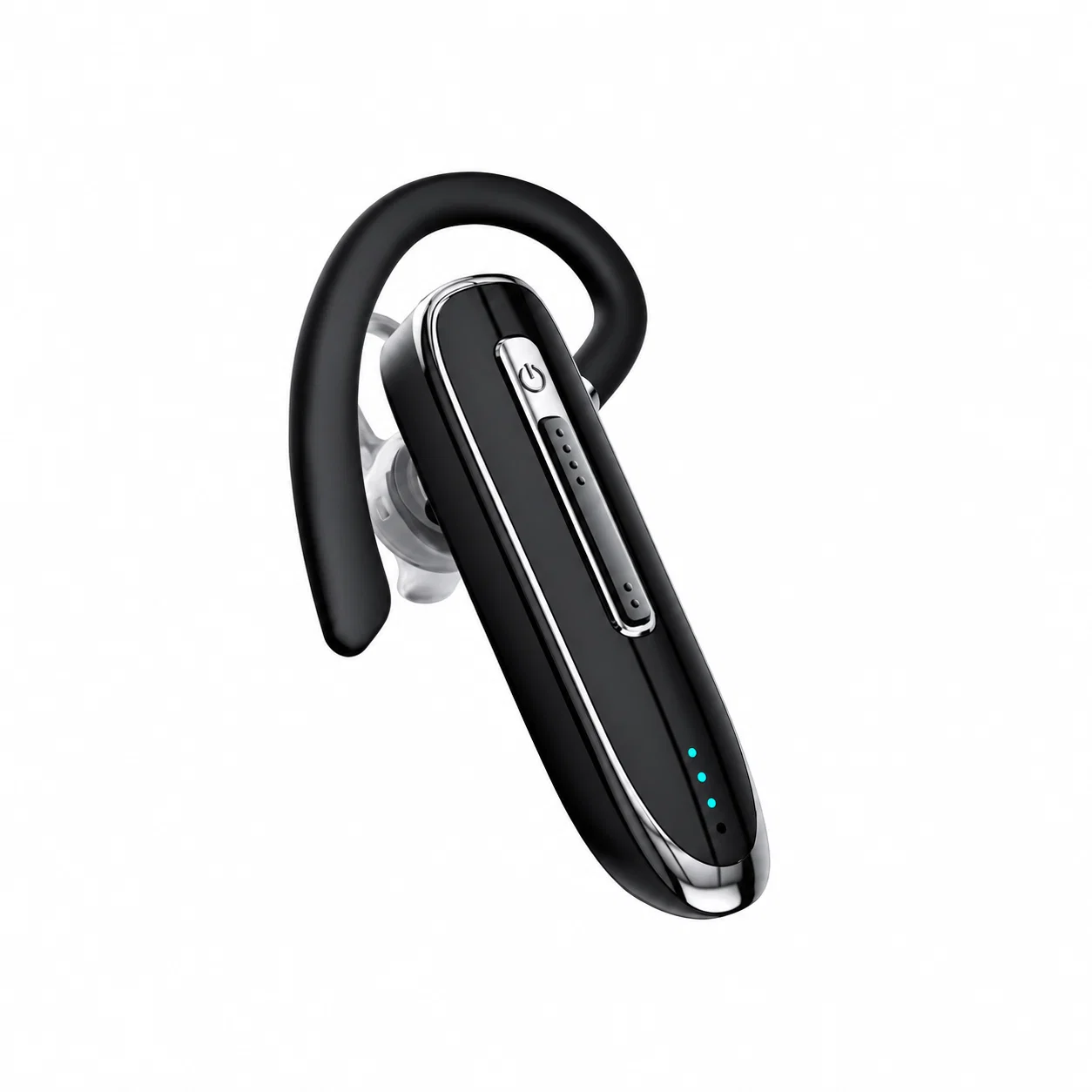 K2 Single Wireless Ear-Hook Earpiece - Black and Silver