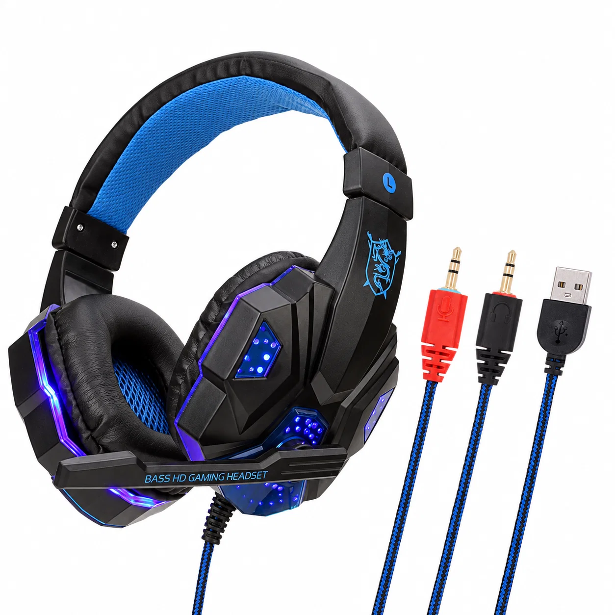 830MV Wired Gaming Headset - Black and Blue, PC Version