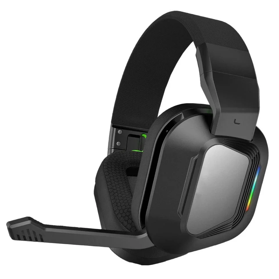 Svarte trådløse over-ear-hodetelefoner, sølvpanel