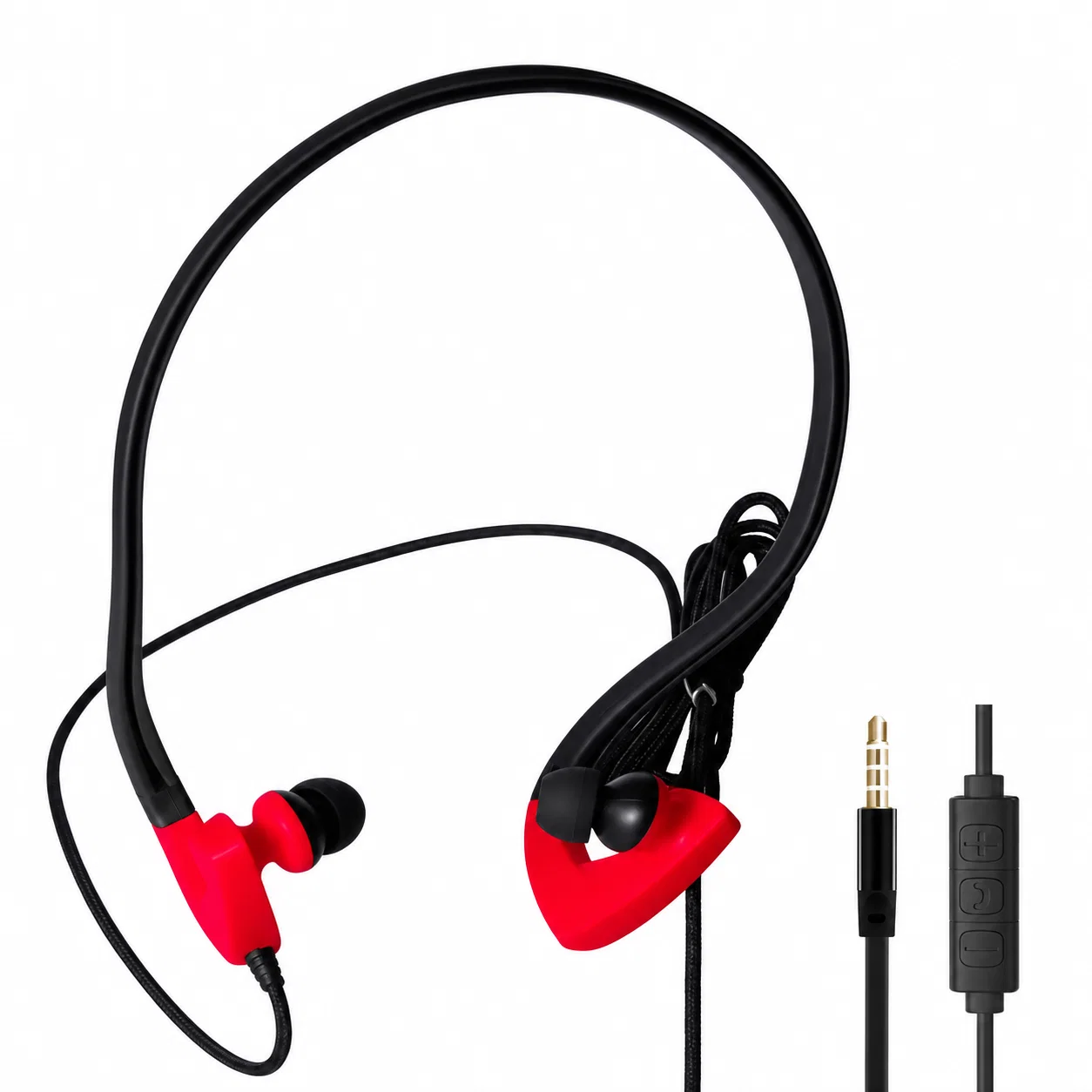 Wired Earphone Set - Red And Black