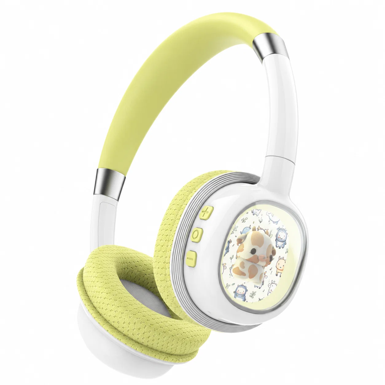 Kids Headphones - Pale Yellow And White