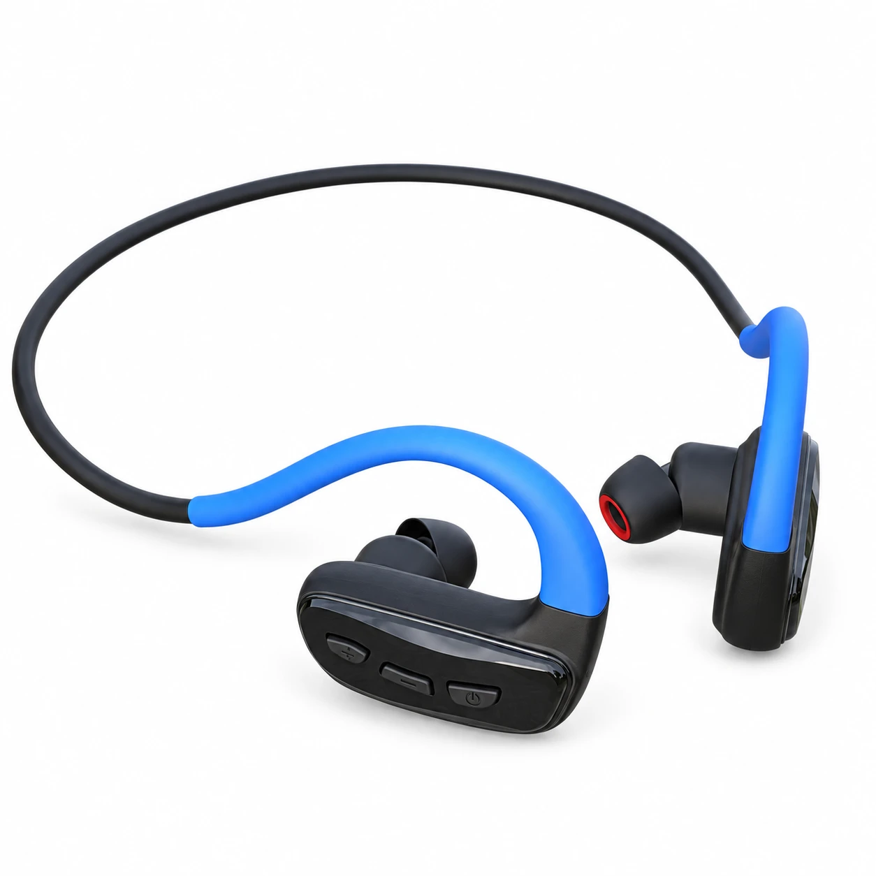 Rear-Band Wireless MP3 Headphones - Deep Sky Blue, 16GB Version – Swimming Headphones