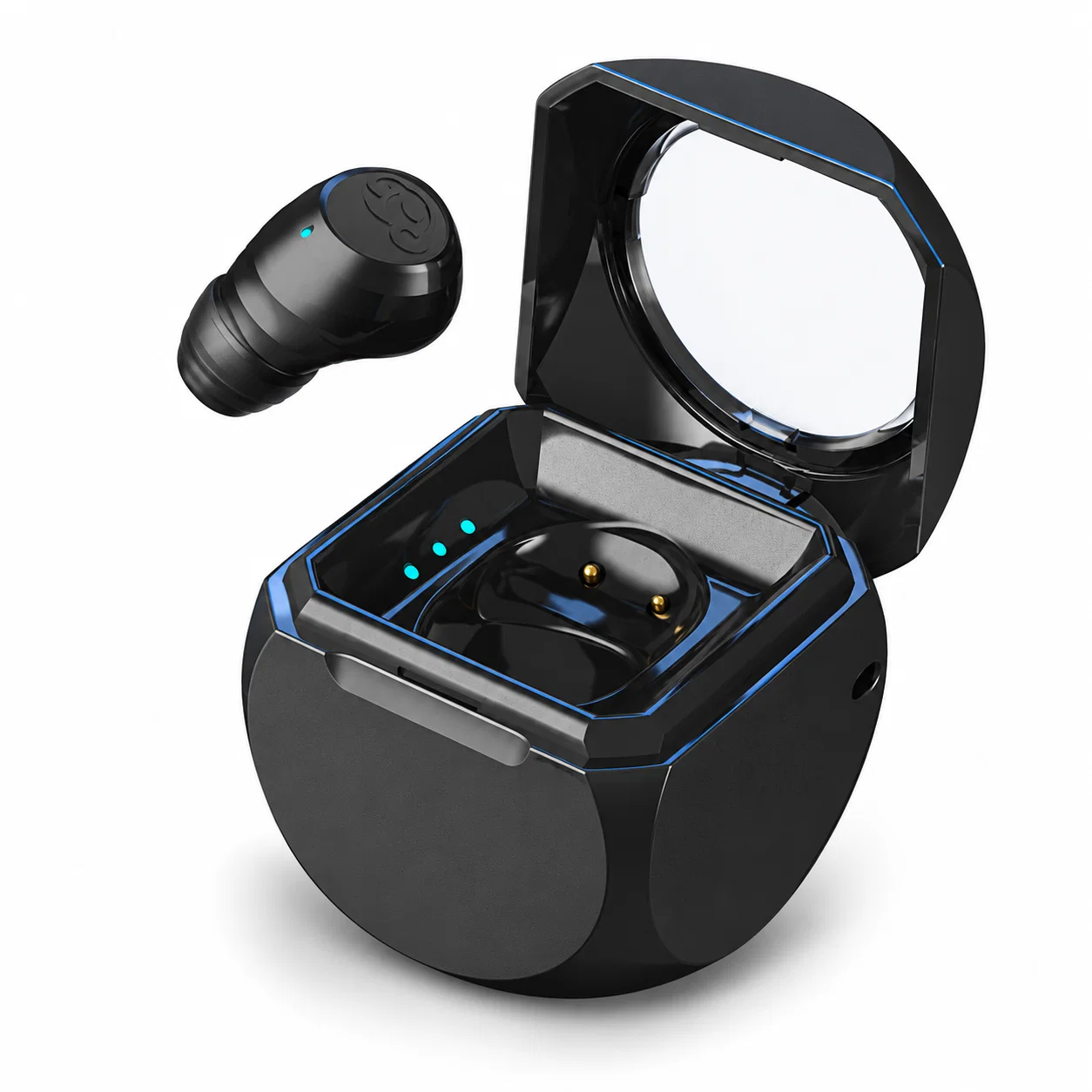 Q1 Mini Single Wireless Earpiece with Case - Black