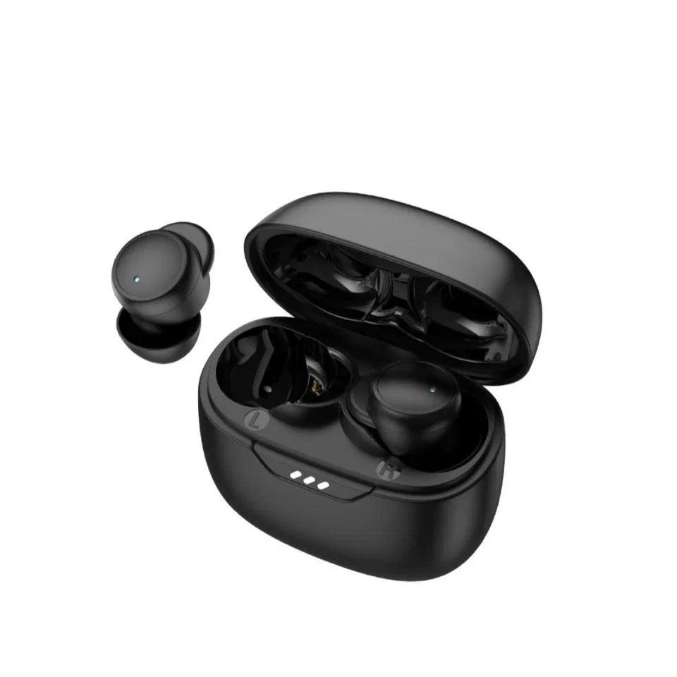 Black True Wireless Earbuds, Oval Case
