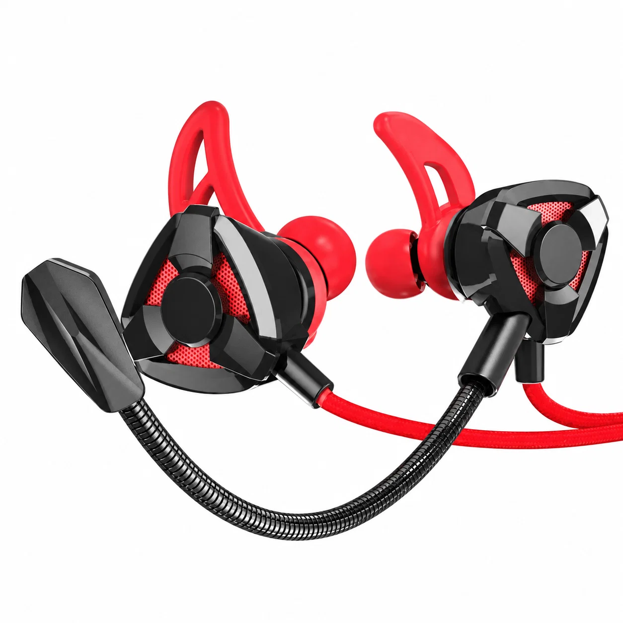 Black and Red Gaming Earbuds
