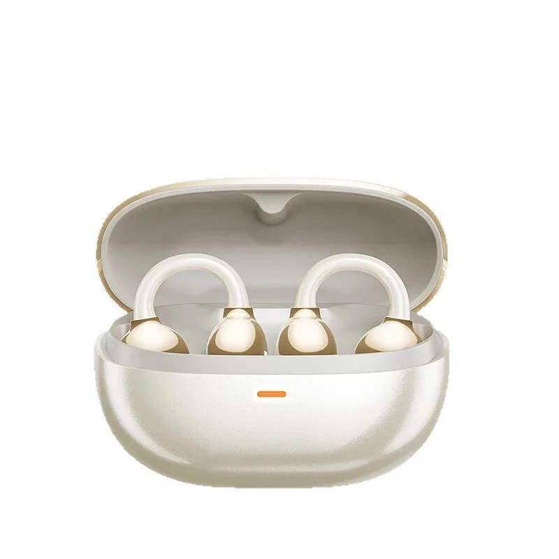 Cream Clip On Earbuds