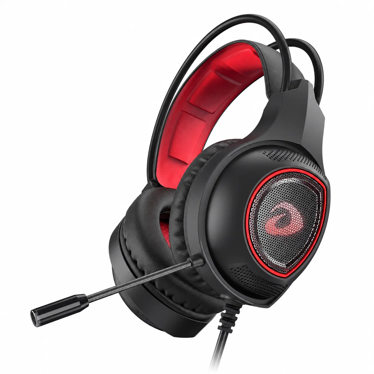 Casque gaming filaire noir et rouge