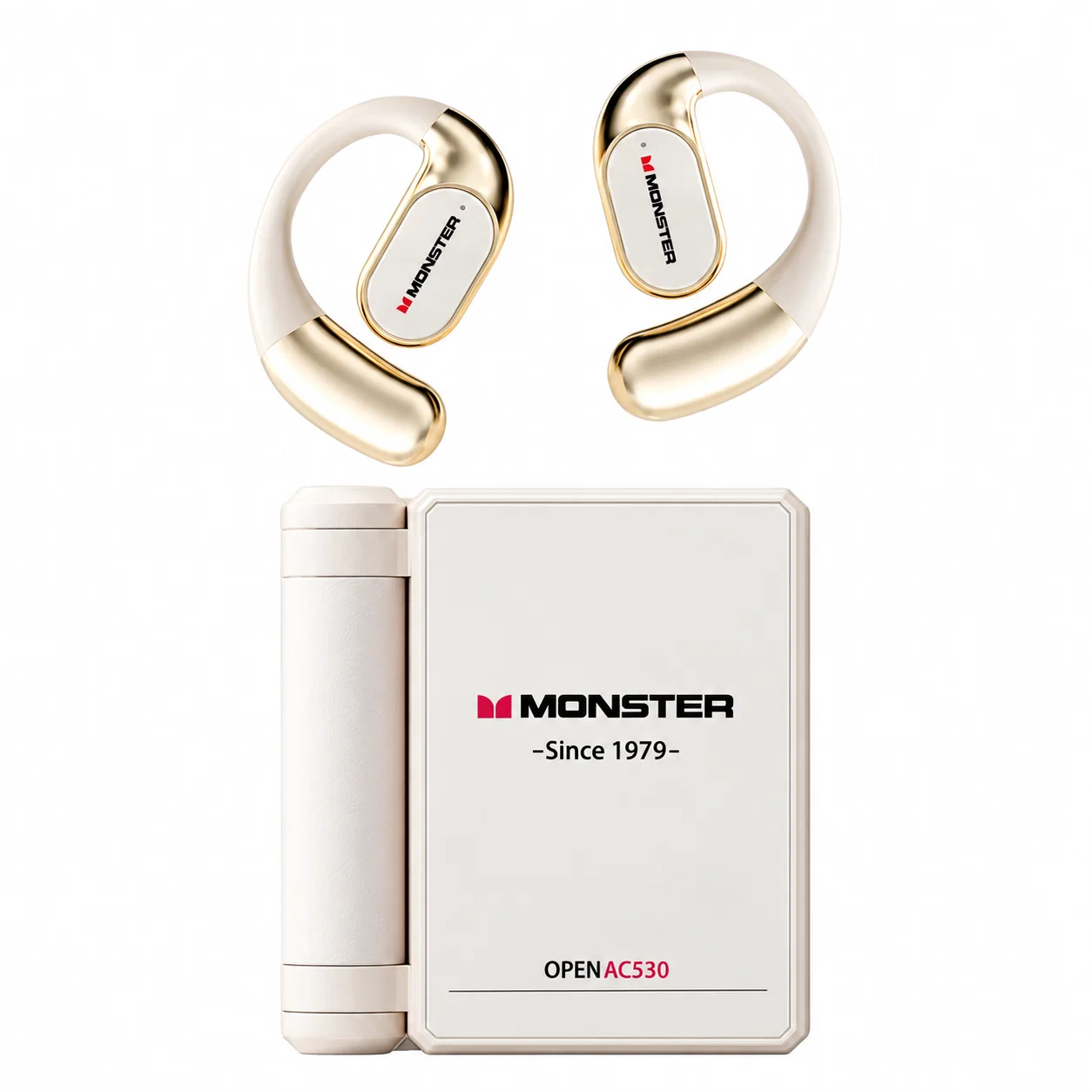 AC530 Open-Ear Earphone Set - White And Gold