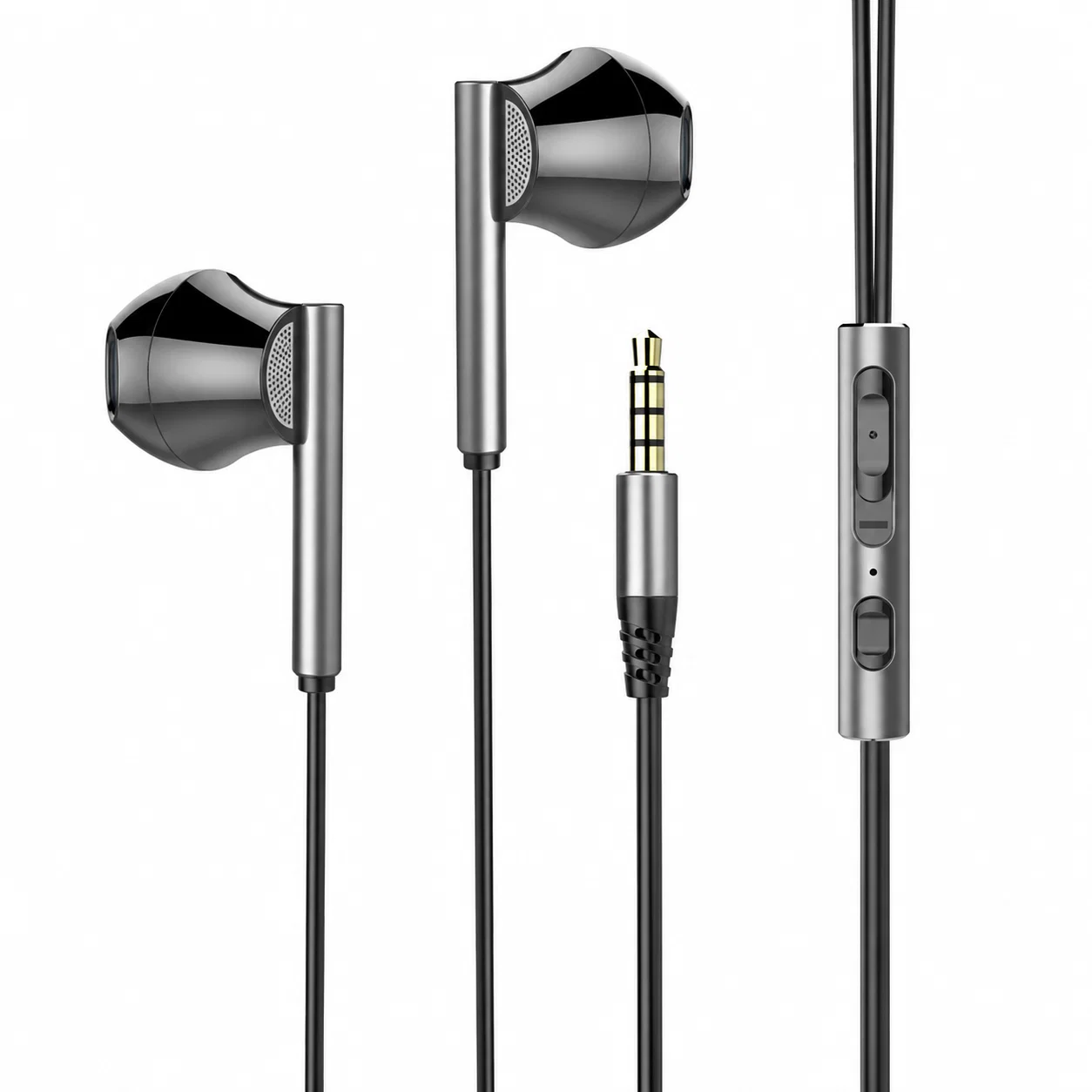 M16 Wired Earbuds with Inline Controls - Gunmetal Black