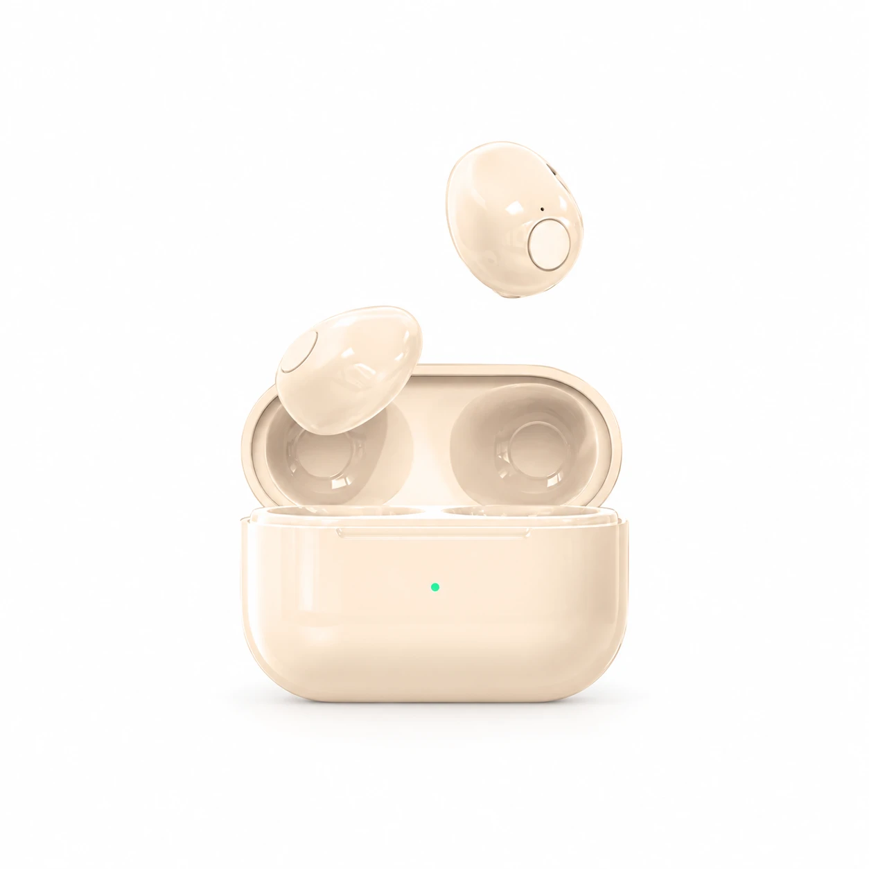 PRO4SS Mini Wireless Earbuds with Case - Beige