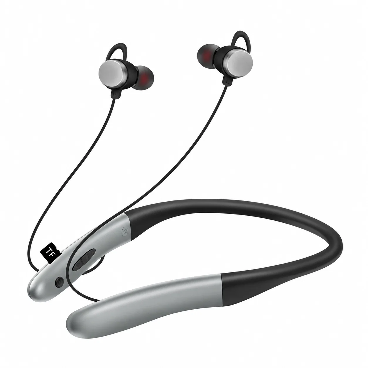 Wireless Neckband Earphones - Black and Silver