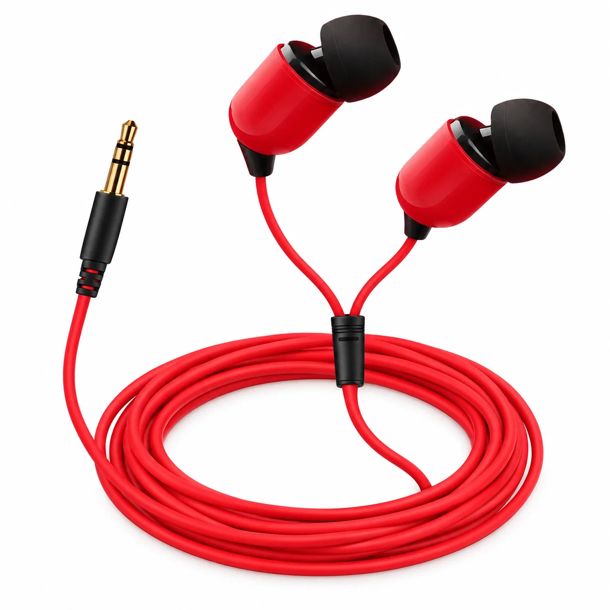 3.5 mm Wired Earbuds without Microphone - Red, 1.5 m