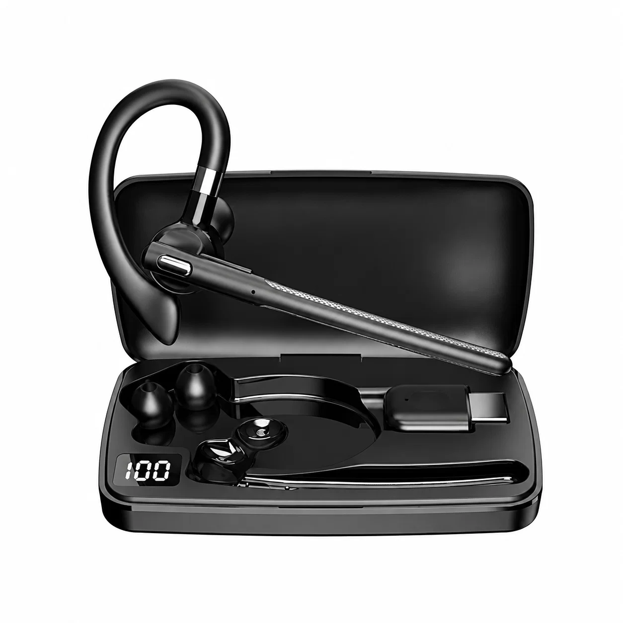 Black Ear Hook Bluetooth Headset