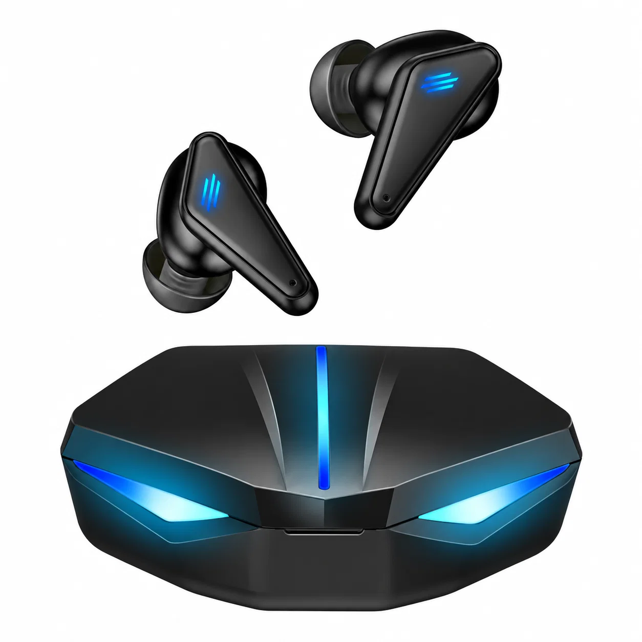 K55 Wireless Gaming Earbuds with Hexagonal Case - Black