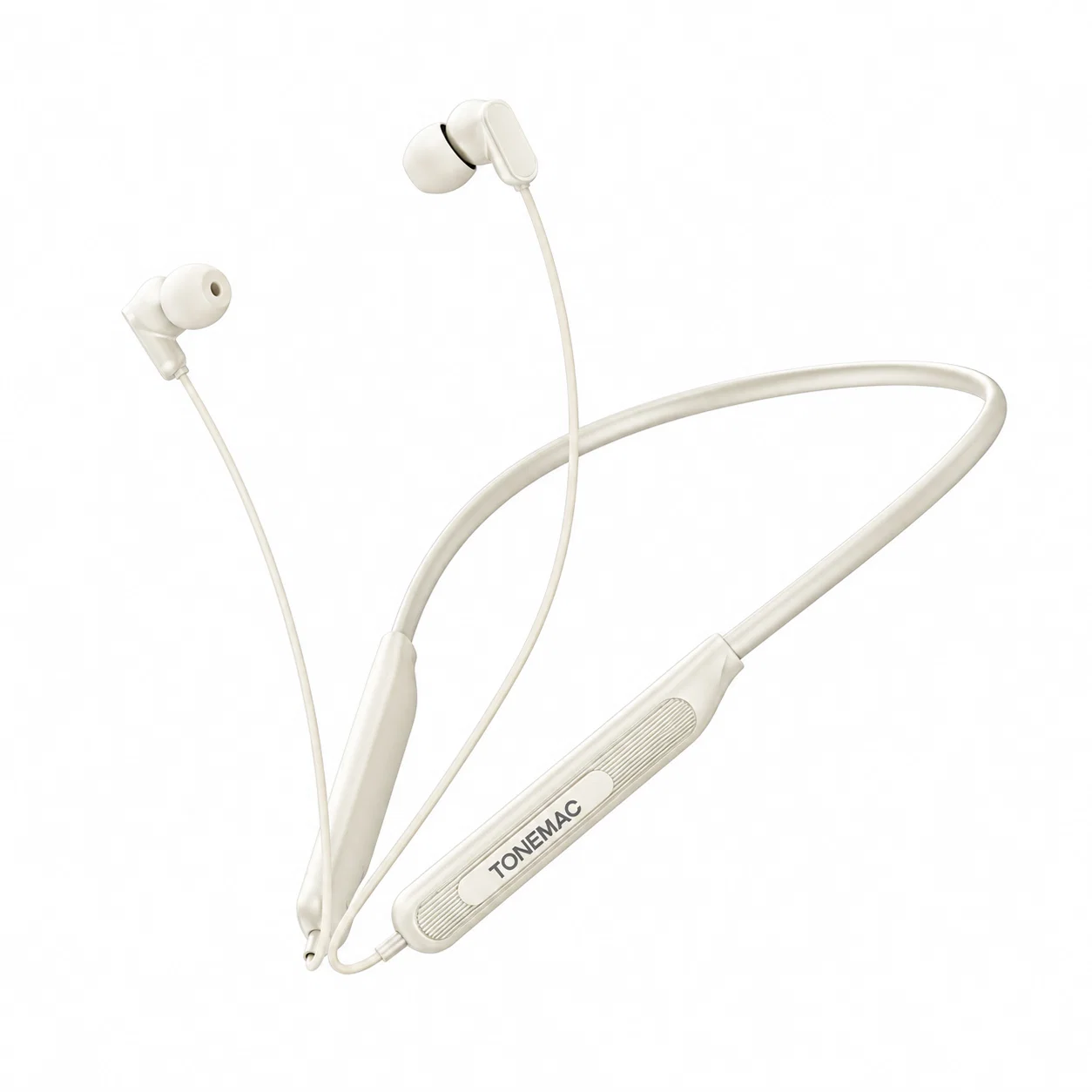 N18 Neckband Earphone Set - Ivory And White