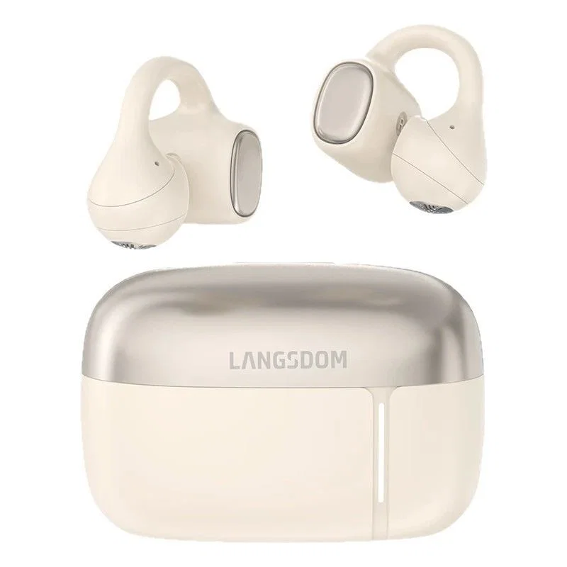 Cream Clip On Earbuds