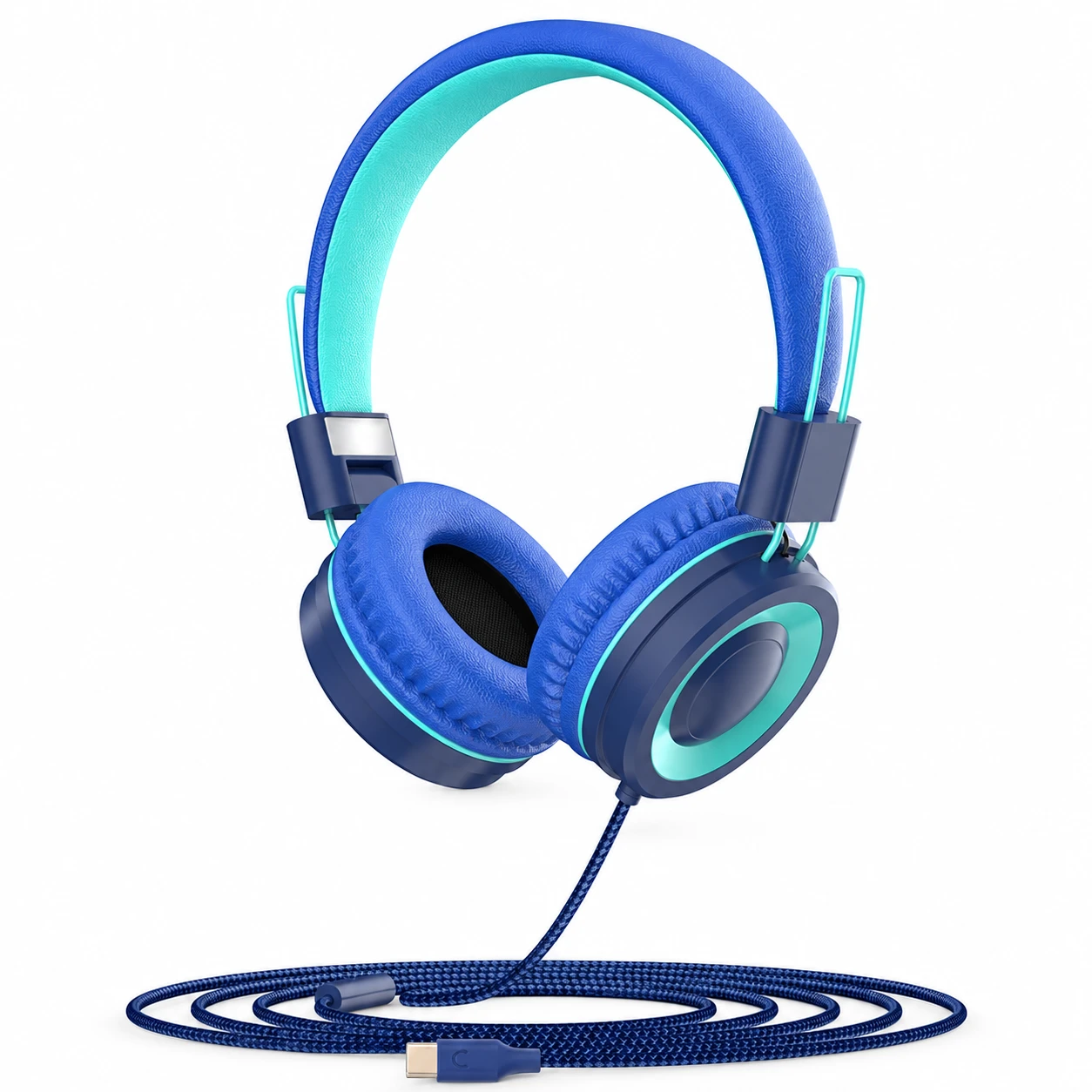 G2 USB-C Wired Kids Headphones - Blue and Green