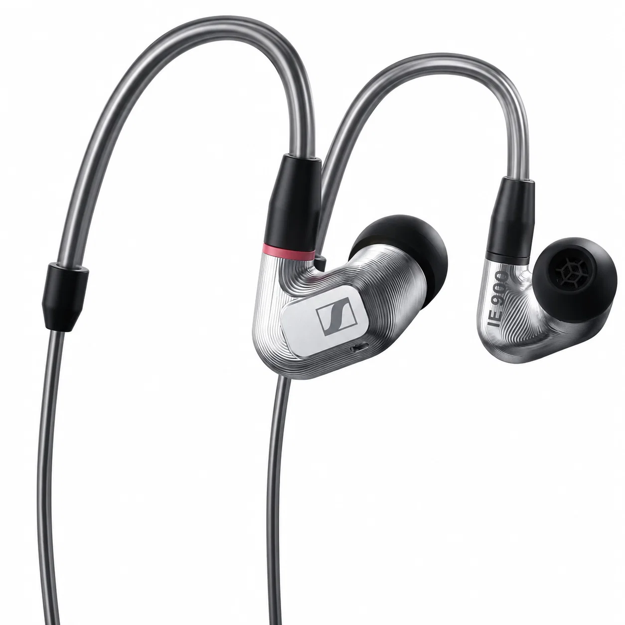 Auricolari con cavo argentati e neri, IE900