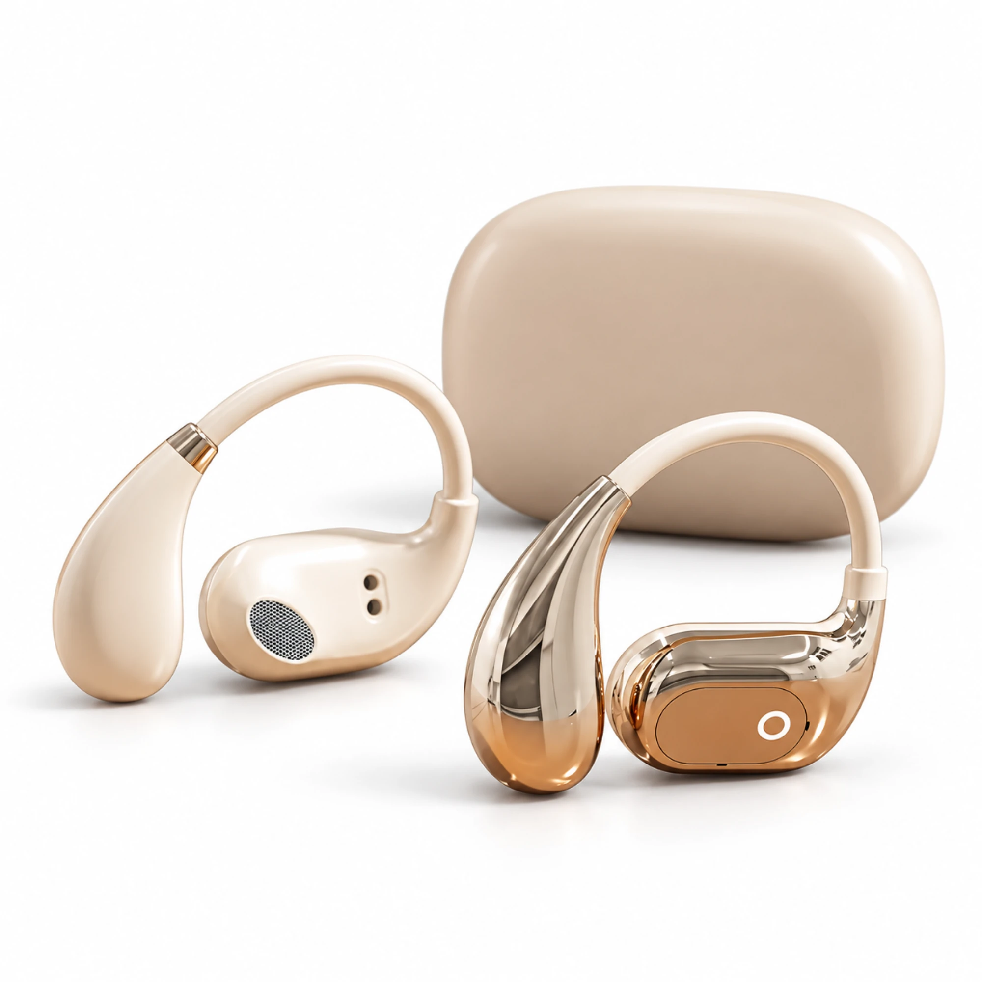 Champagne Open-Ear Earbuds with Ear Hooks