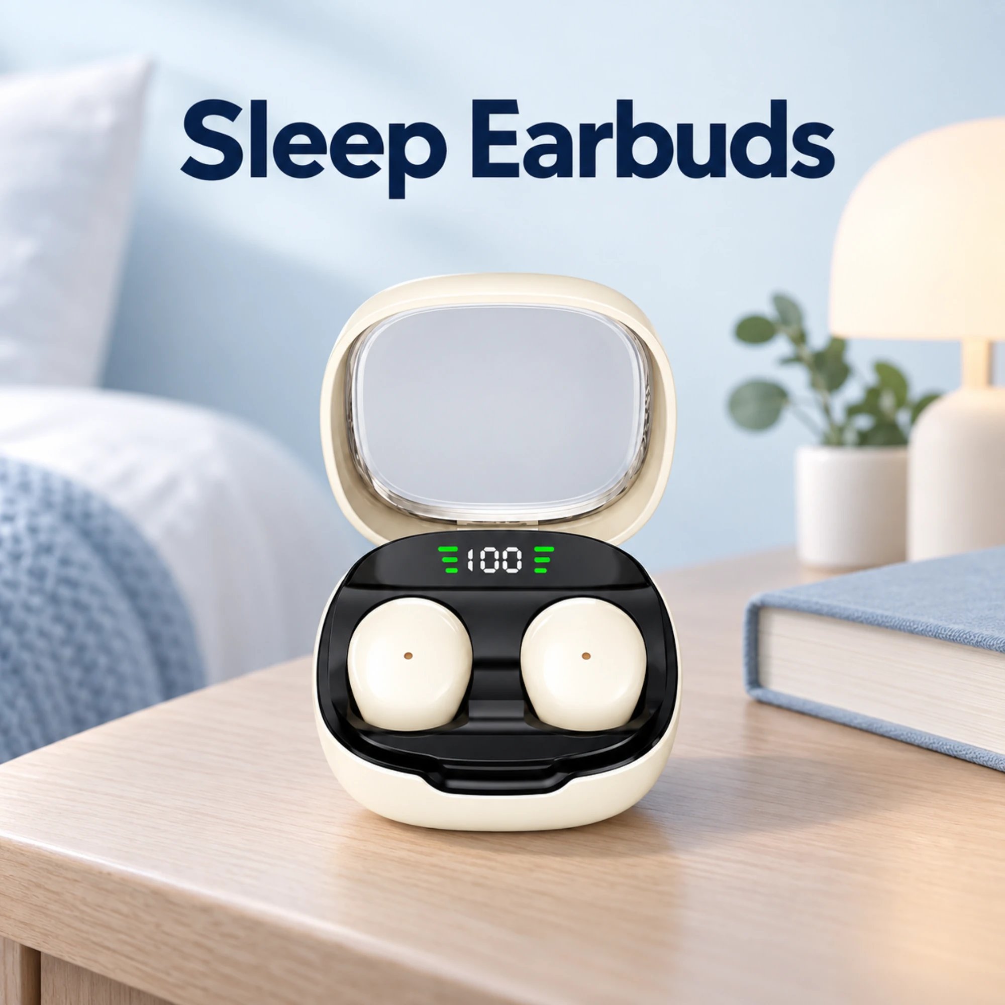 Mini Sleep Earbuds with Digital Display Case — lifestyle