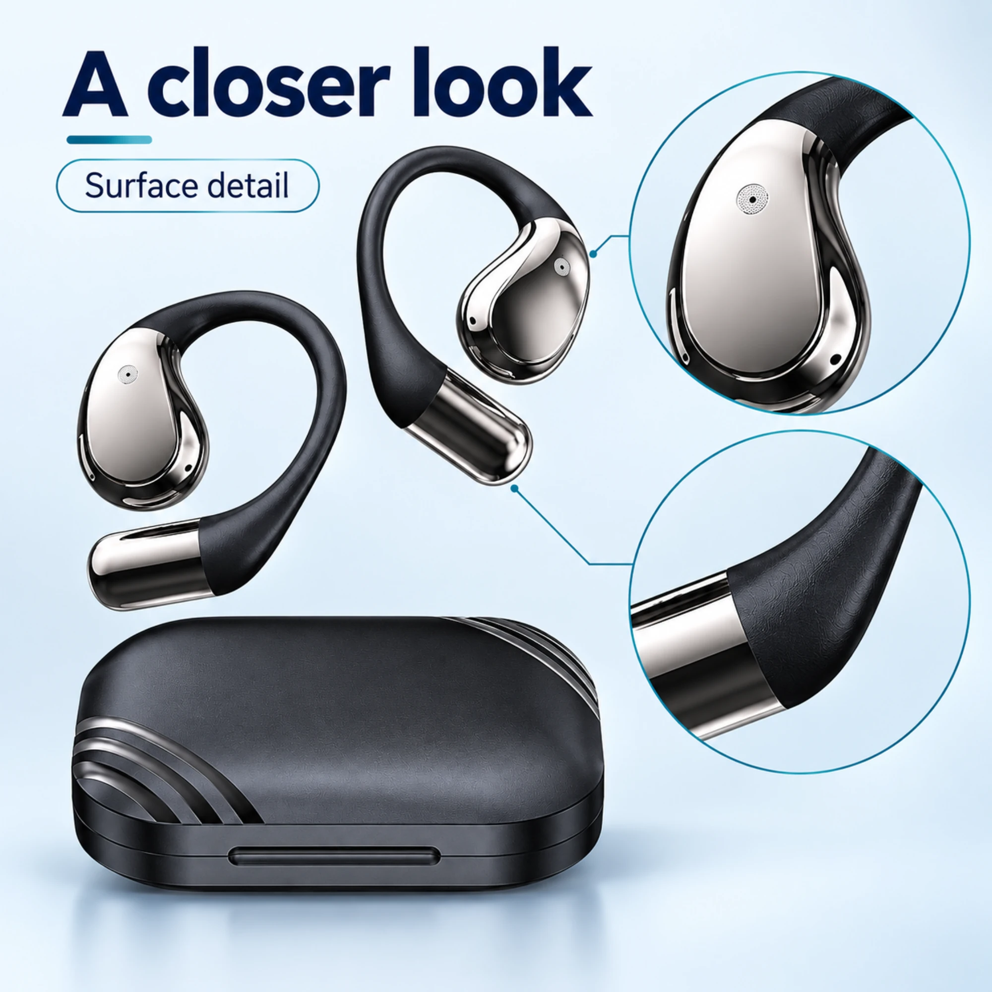 X5S Open-Ear Translation Earbuds — surface detail