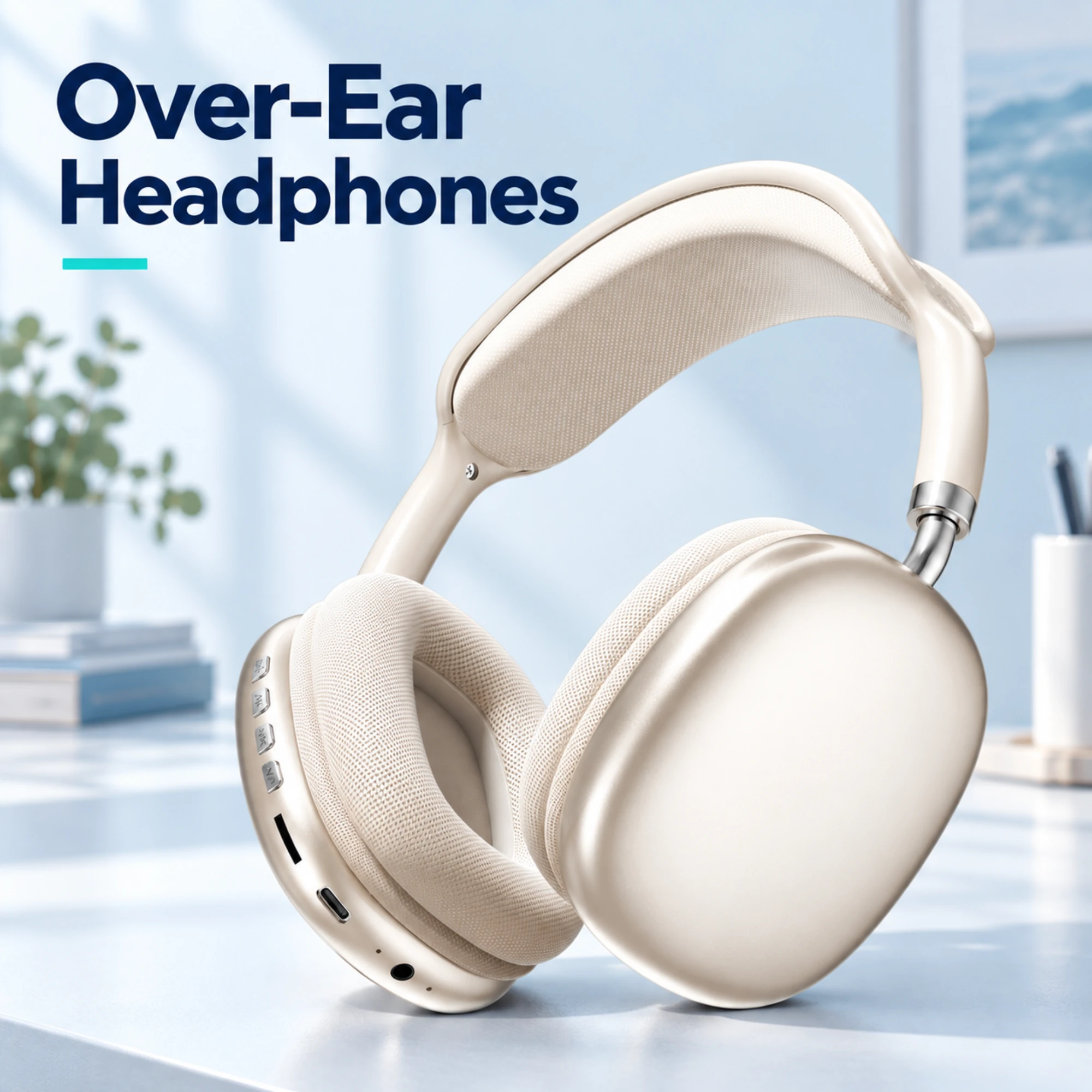 Champagne Over-Ear Wireless Headphones — lifestyle