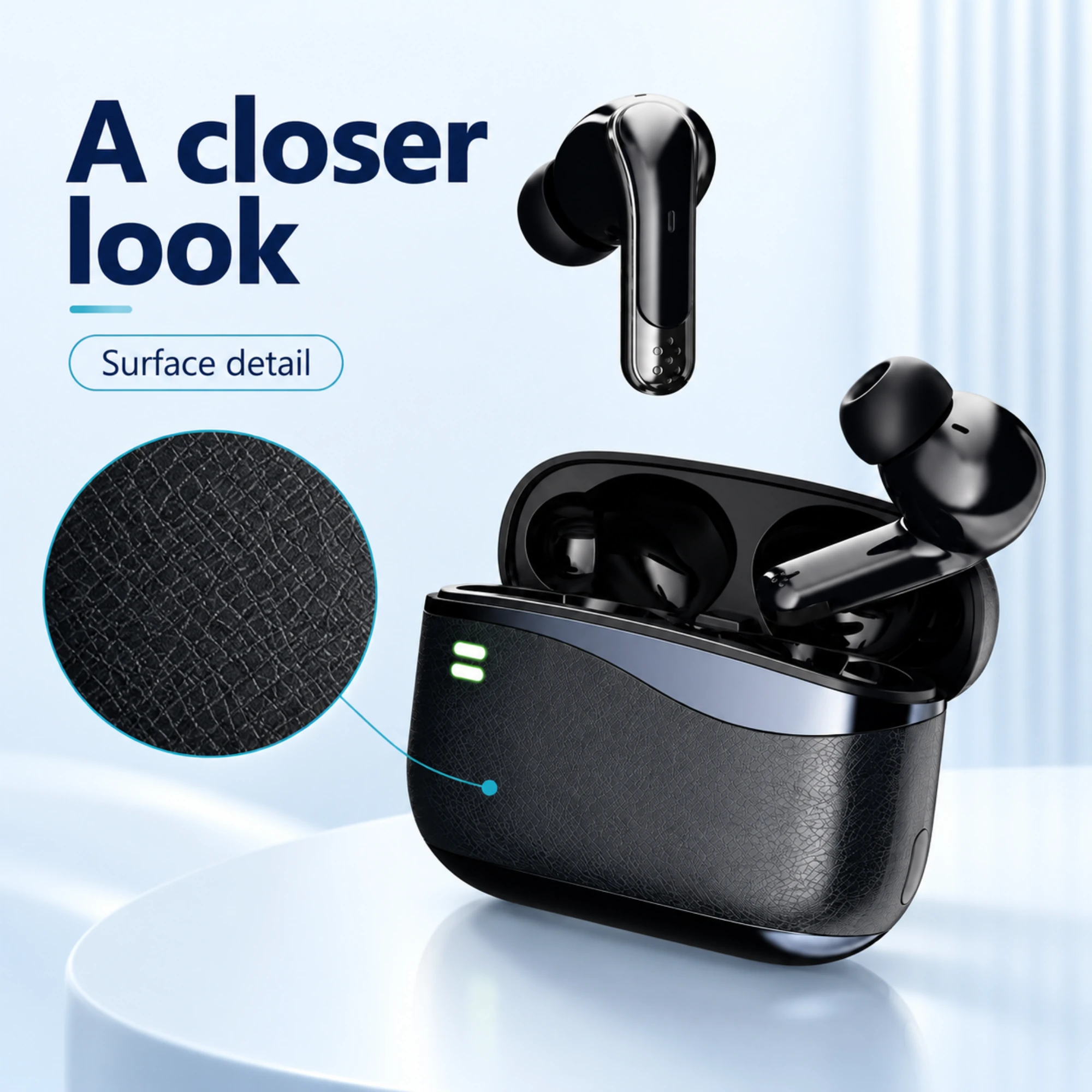 P-M6 Wireless Gaming Earbuds — surface detail