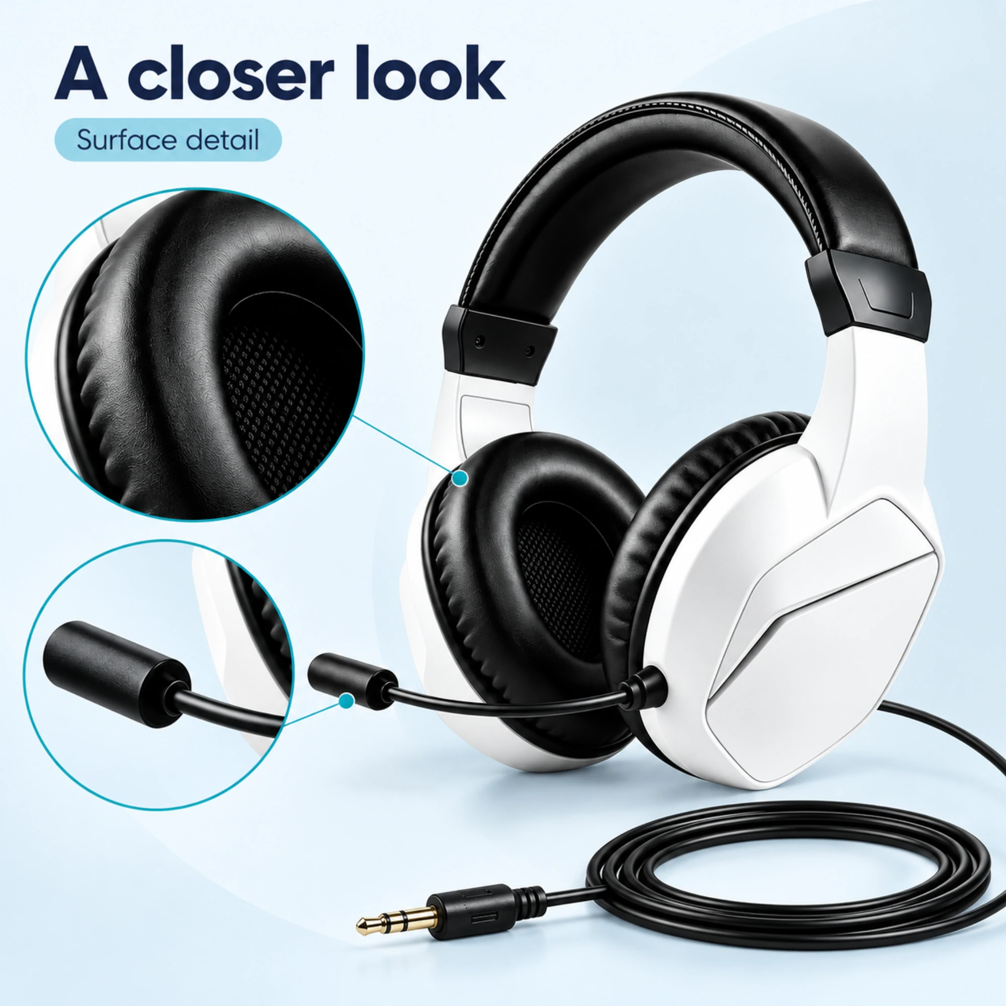 Wireless Gaming Headset with Boom Microphone — surface detail
