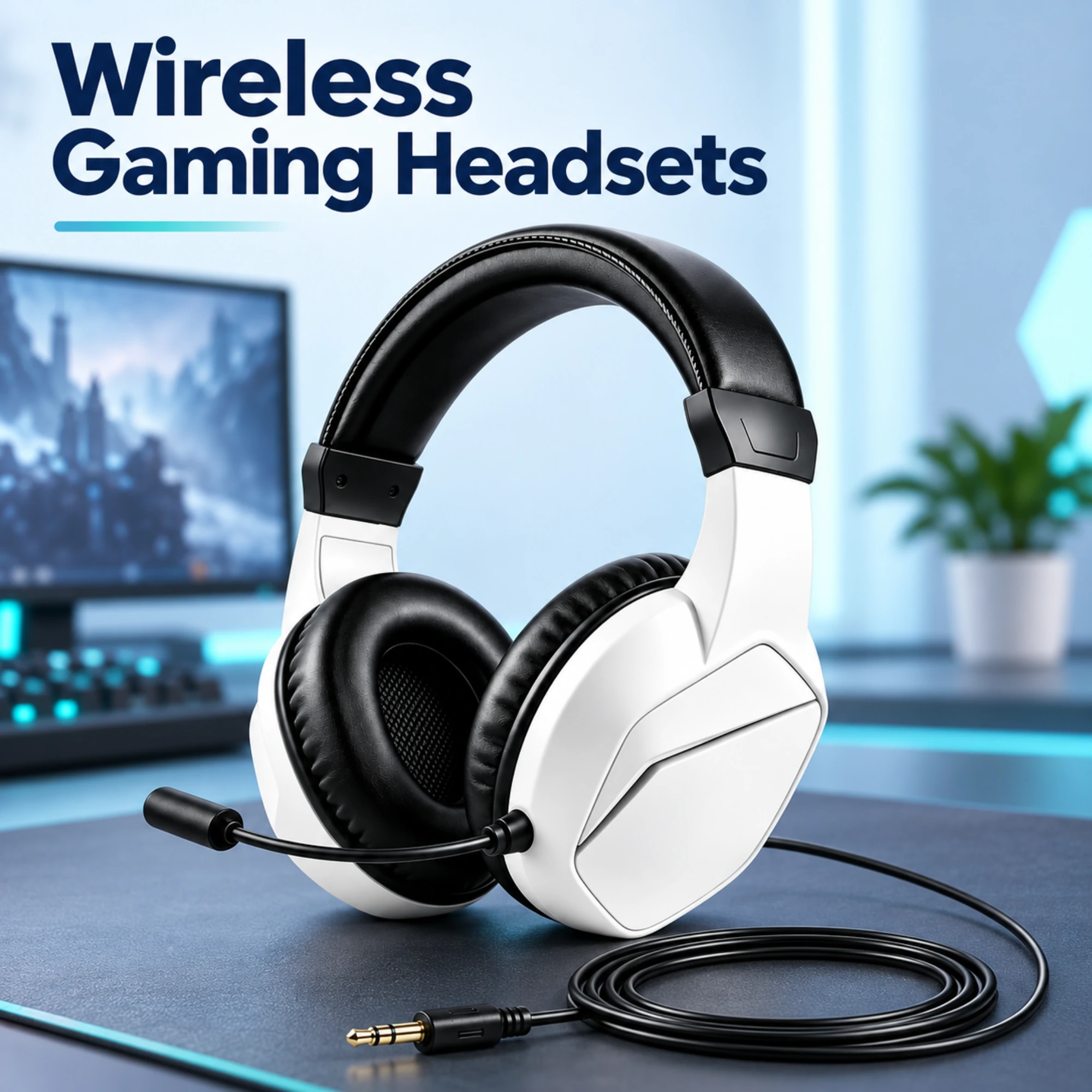 Wireless Gaming Headset with Boom Microphone — lifestyle