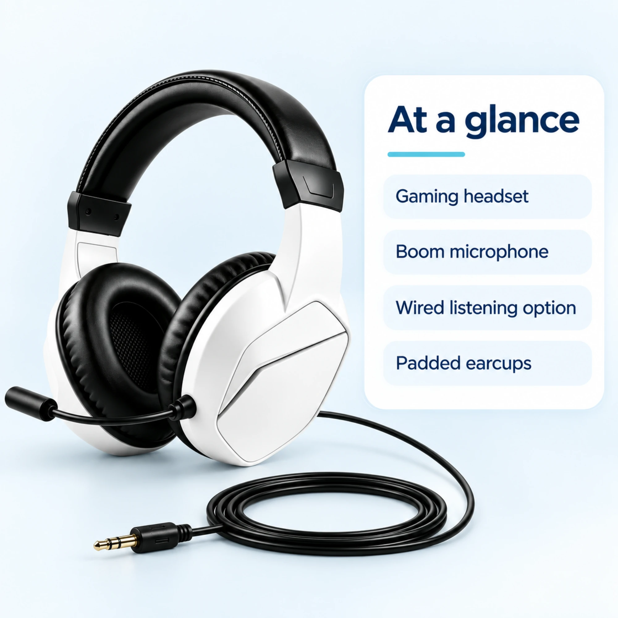 Wireless Gaming Headset with Boom Microphone — at a glance