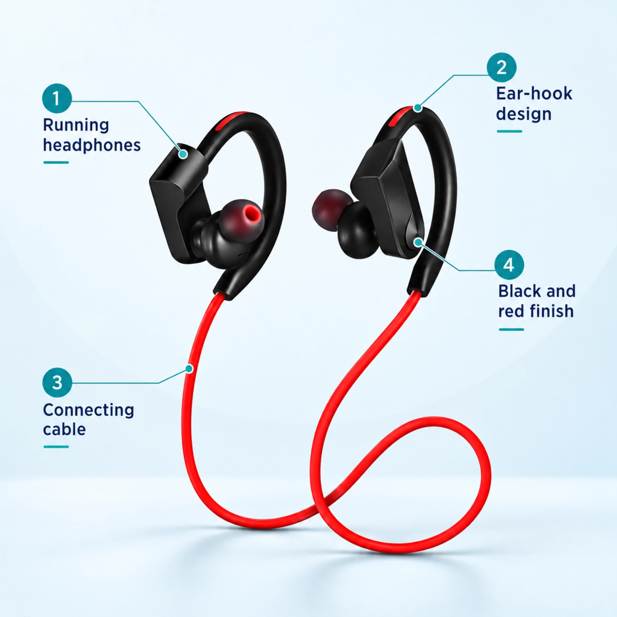 K98 Running Headphones with Ear Hooks — alternate view