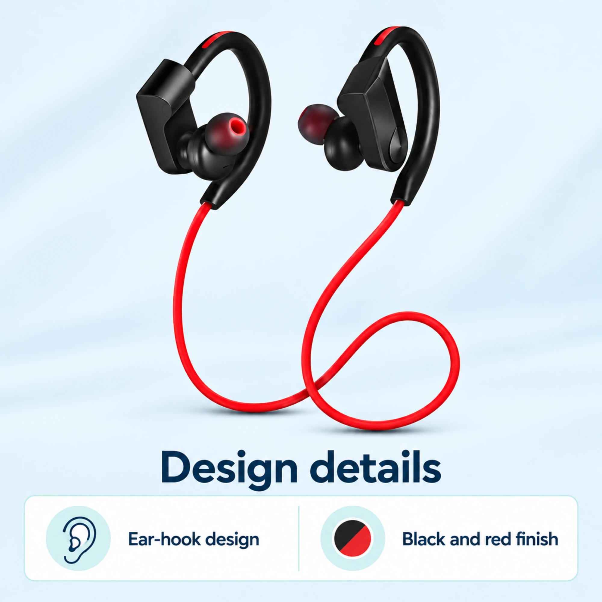 K98 Running Headphones with Ear Hooks — design details