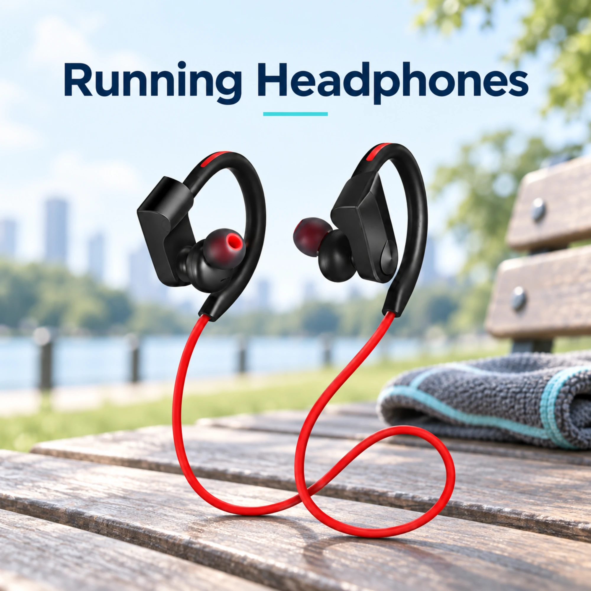 K98 Running Headphones with Ear Hooks — lifestyle