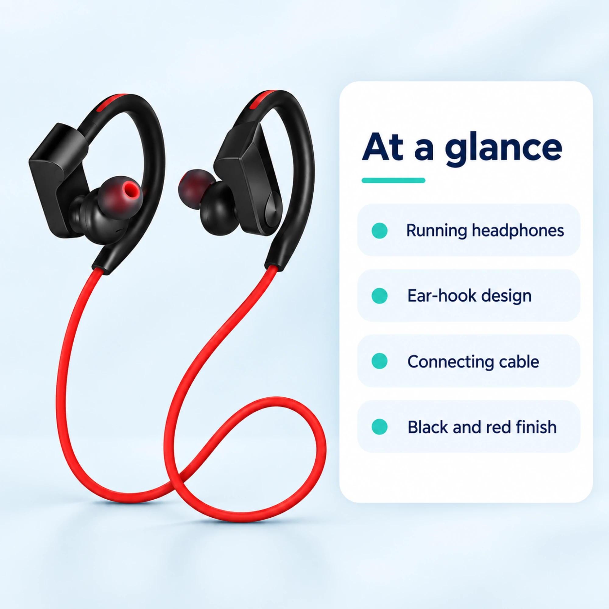 K98 Running Headphones with Ear Hooks — at a glance