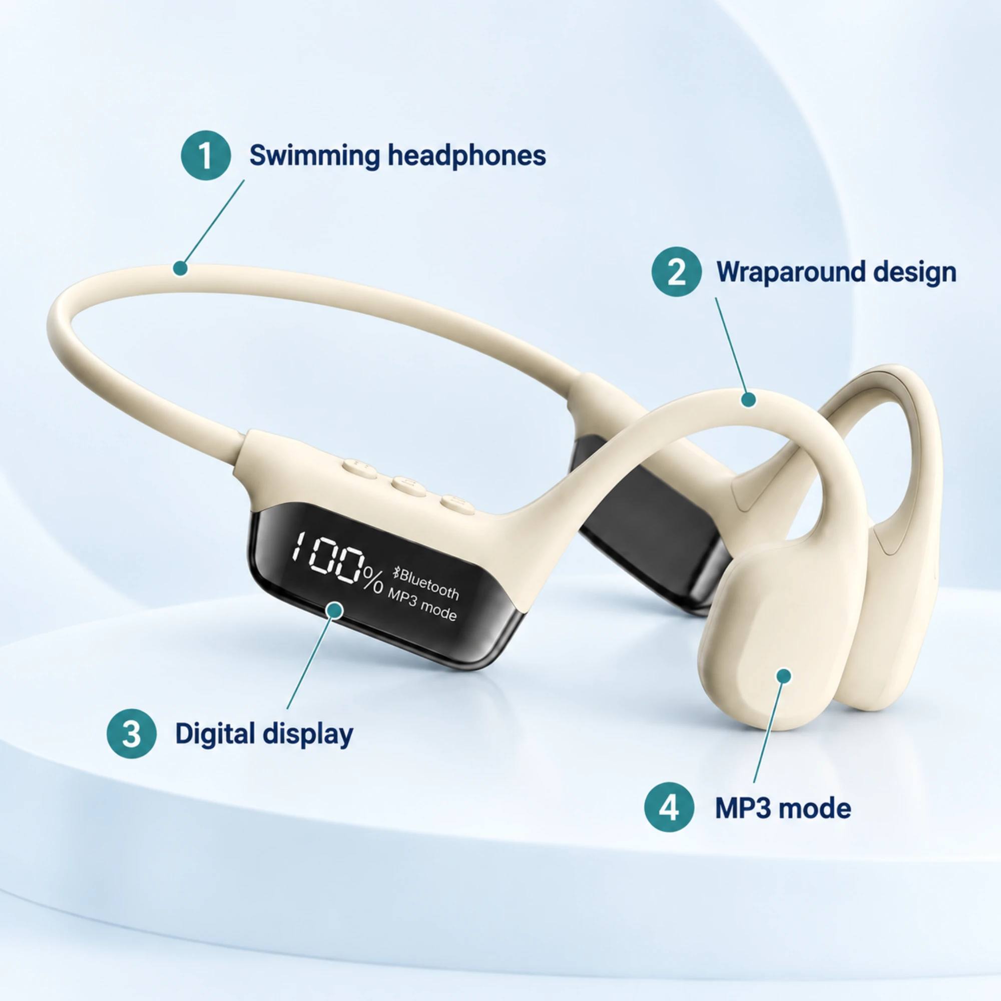 S10 Swimming Headphones with MP3 Mode — alternate view