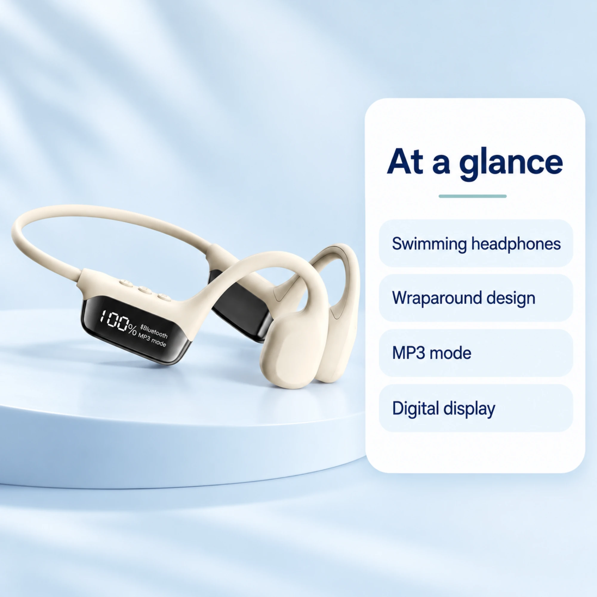 S10 Swimming Headphones with MP3 Mode — at a glance